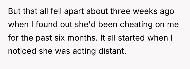 But that all fell apart about three weeks ago when...