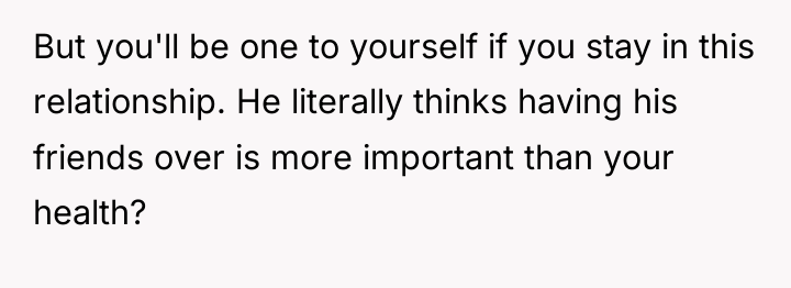 But you'll be one to yourself if you stay in...