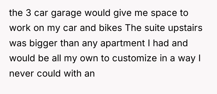 the 3 car garage would give me space to work...