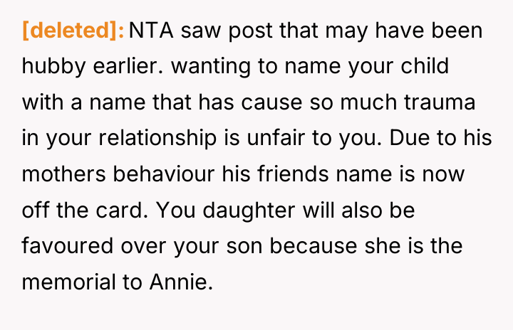 [deleted] NTA saw post that may have been hubby earlier....