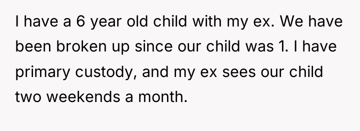 I have a 6 year old child with my ex....