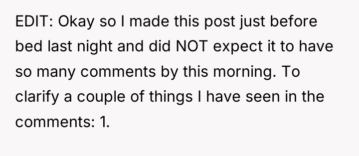 EDIT: Okay so I made this post just before bed...