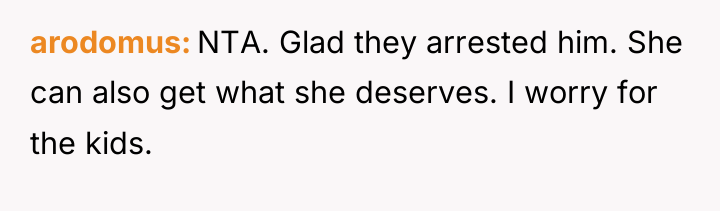 arodomus NTA. Glad they arrested him. She can also get...