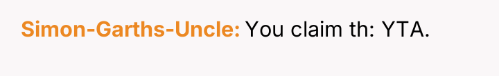 Simon-Garths-Uncle You claim th: YTA.