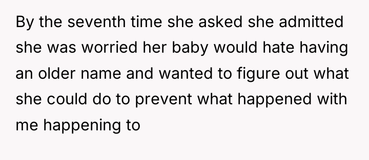 By the seventh time she asked she admitted she was...