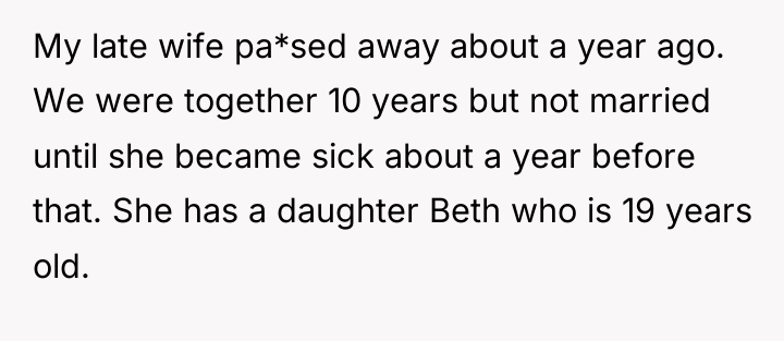 My late wife pa*sed away about a year ago. We...