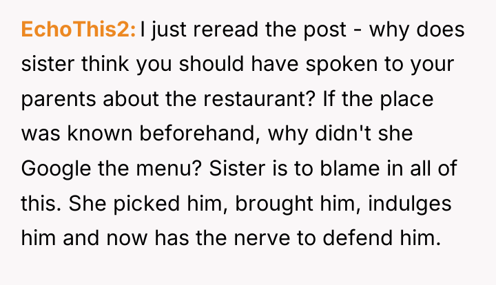 EchoThis2 I just reread the post - why does sister...