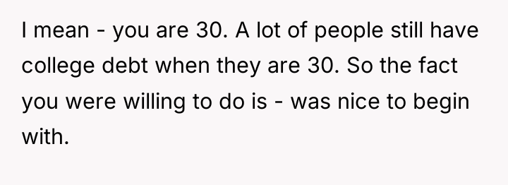 I mean - you are 30. A lot of people...