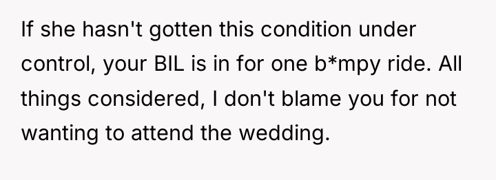 If she hasn't gotten this condition under control, your BIL...