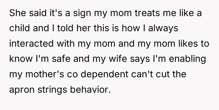 She said it's a sign my mom treats me like...