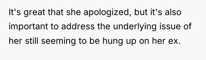 It's great that she apologized, but it's also important to...