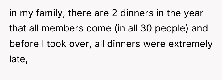 in my family, there are 2 dinners in the year...