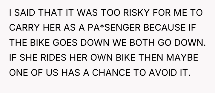I SAID THAT IT WAS TOO RISKY FOR ME TO...