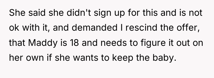 She said she didn't sign up for this and is...