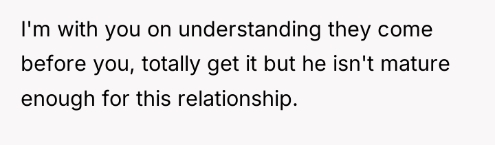 I'm with you on understanding they come before you, totally...