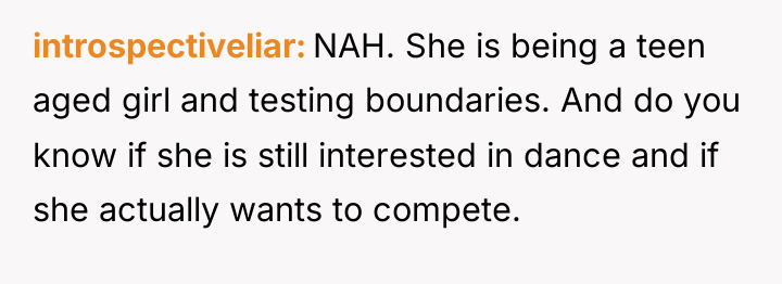 introspectiveliar NAH. She is being a teen aged girl and...