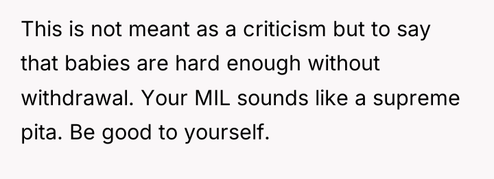 This is not meant as a criticism but to say...