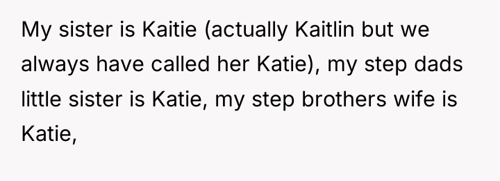 My sister is Kaitie (actually Kaitlin but we always have...