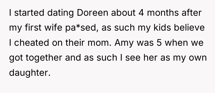 I started dating Doreen about 4 months after my first...