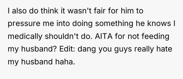 I also do think it wasn't fair for him to...