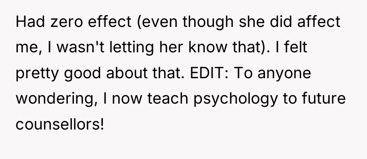 Had zero effect (even though she did affect me, I...