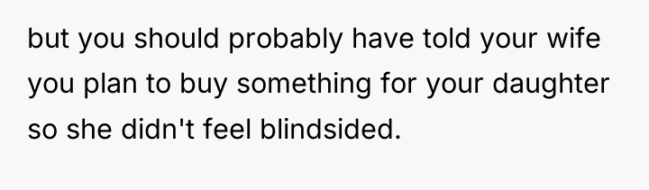 but you should probably have told your wife you plan...
