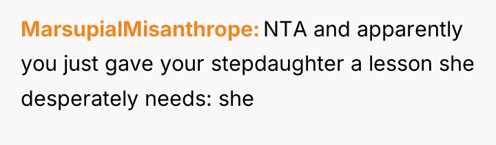 MarsupialMisanthrope NTA and apparently you just gave your stepdaughter a...