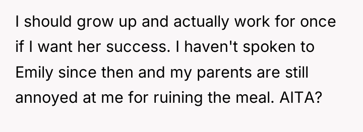 I should grow up and actually work for once if...