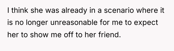 I think she was already in a scenario where it...