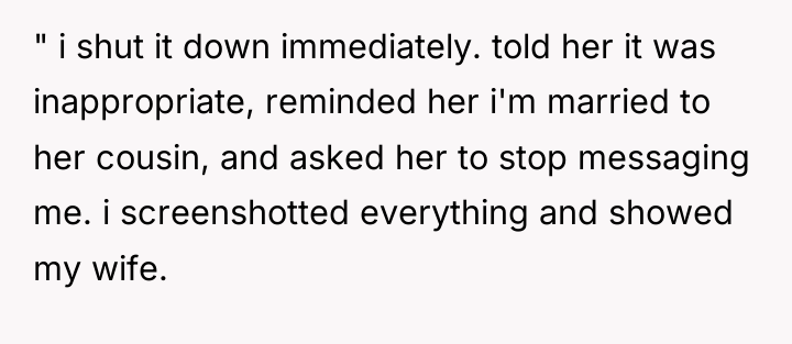" i shut it down immediately. told her it was...