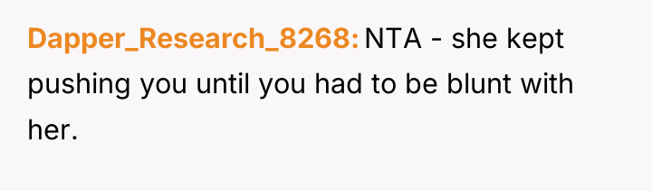 Dapper_Research_8268 NTA - she kept pushing you until you had...