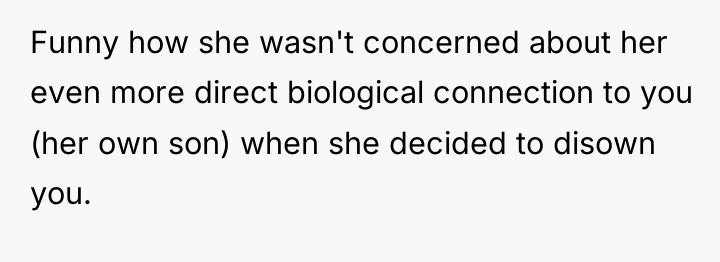 Funny how she wasn't concerned about her even more direct...