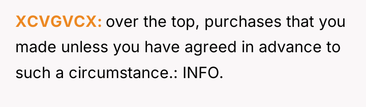 XCVGVCX over the top, purchases that you made unless you...