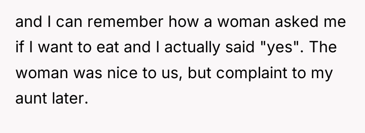 and I can remember how a woman asked me if...