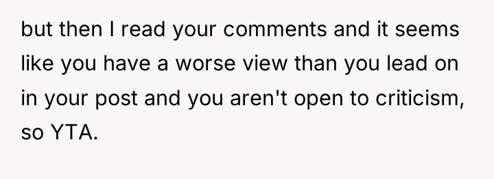 but then I read your comments and it seems like...
