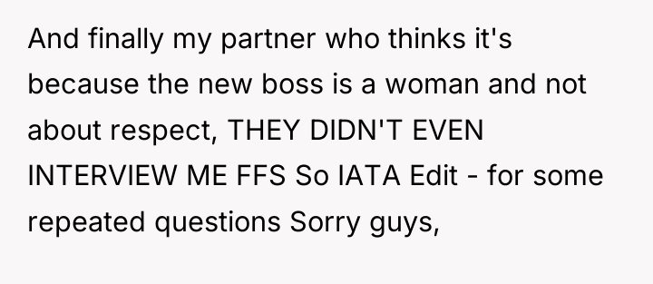 And finally my partner who thinks it's because the new...