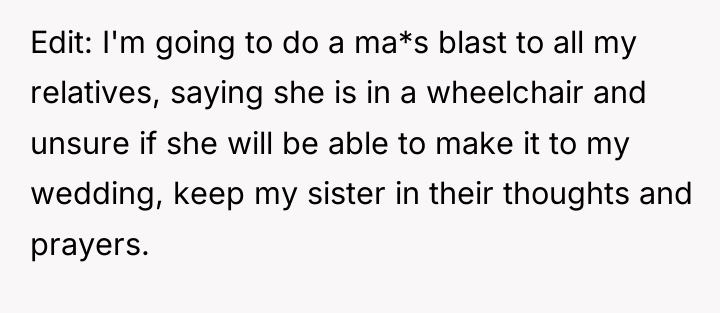 Edit: I'm going to do a ma*s blast to all...