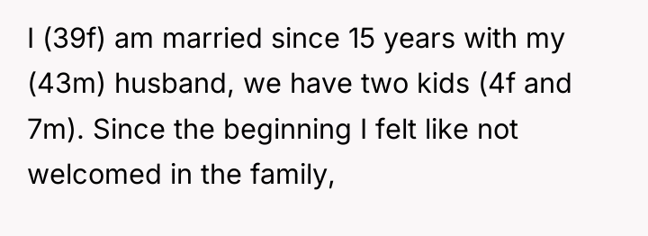 I (39f) am married since 15 years with my (43m)...