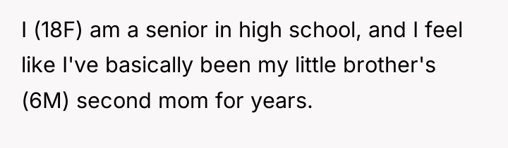 I (18F) am a senior in high school, and I...