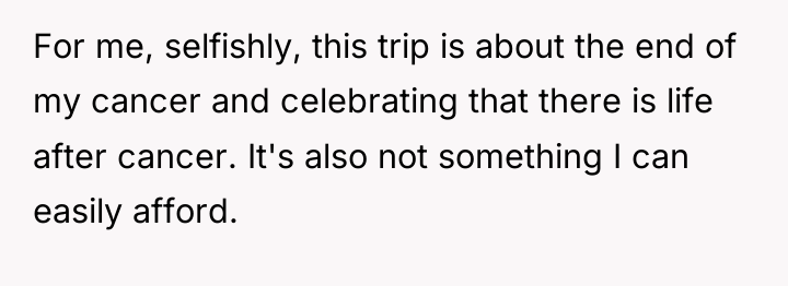 For me, selfishly, this trip is about the end of...