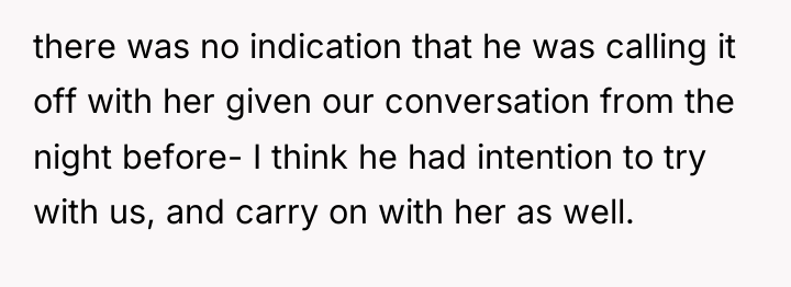 there was no indication that he was calling it off...