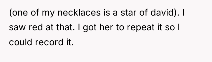 (one of my necklaces is a star of david). I...