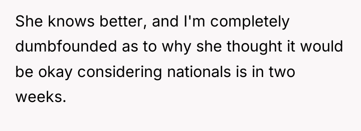 She knows better, and I'm completely dumbfounded as to why...