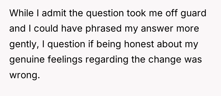 While I admit the question took me off guard and...