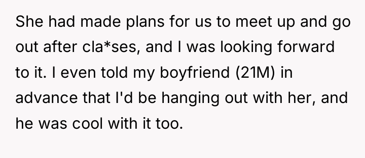 She had made plans for us to meet up and...