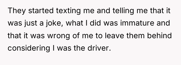They started texting me and telling me that it was...