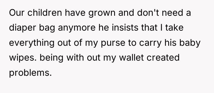 Our children have grown and don't need a diaper bag...