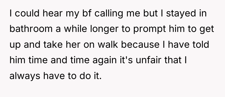 I could hear my bf calling me but I stayed...