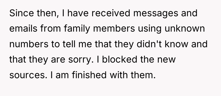Since then, I have received messages and emails from family...