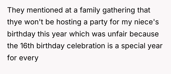 They mentioned at a family gathering that thye won't be...